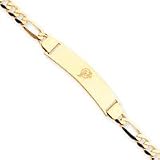 14K Miami Dolphins Medium Polished Dolphin In Ring Id Figaro Bracelet - NF1082-7
