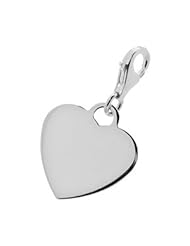 Engravable Italian Sterling Silver Heart Charm