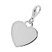 Engravable Italian Sterling Silver Heart Charm