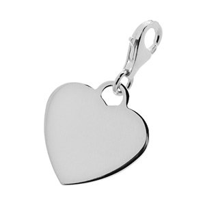 Engravable Italian Sterling Silver Heart Charm