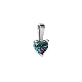 14K White Gold Heart Created Alexandrite Pendant