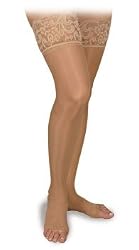 Activa Sheer Therapy Silicone Lace Top Open Toe Thigh Highs 15-20 mmHg