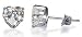 Search Our Specialty Mall : Sterling Silver Clear Cubic Zirconia 5 MM Heart Stud Earrings