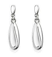 Silver Plated Sleek Wave Drop Earrings