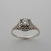 14K White Gold Art Deco Style Engagement Diamond Ring, Weighing 0.18 Ct..,