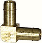 3/8 Inch Mini Barb 90-Degree Union Elbow Brass - Pack of 2