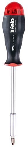 Felo 0715752221 Multi Bit Screwdriver with 8 bits, extra long shaft for workplaces difficult to reach, 376 Series