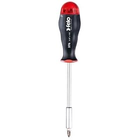 Felo 0715752221 Multi Bit Screwdriver with 8 bits, extra long shaft for workplaces difficult to reach, 376 Series