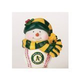 Oakland Athletics MLB Light-Up Musical Snowman Ornament (3)"
