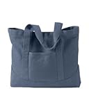 Authentic Pigment 14 oz. Pigment-Dyed Large Canvas Tote - DENIM - OS