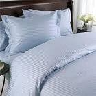 JESSICA SANDERS 1200 Thread Count 100% Egyptian Cotton QUEEN Sheet Set, STRIPED, LIGHT BLUE