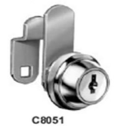 National Cabinet Lock C8051 14A KA Cam Lock  7 16 Cylinder Length  Bright Nickel Finish   Keyed Alike