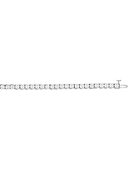 7.25" .25ctw Diamond Rhodium Plated Polished Tennis Bracelet Bracelet w/ Box Lock 925 Sterling Silver