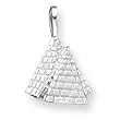 Pyramids Charm Pendant Sterling Silver,18" Stainless Steel Necklaces Chain