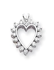 Ann Harrington Jewelry 14k White Gold .66 Ct Tw Diamond Heart Pendant