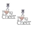 I love to Cheer with Pink Heart Clear Swarovski Post Charm Earrings [Jewelry]