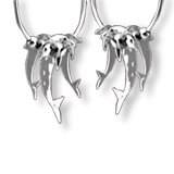 3-D Earrings. BABYDOLSS Baby Dolphins Sterling Silver