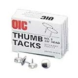 Thumb Tacks, 3/8 Steel Heads, 100/BX (OIC92912)