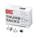 OIC92912 Thumb Tacks, 3/8 Steel Heads, 100/BX