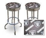 2 Oakland Raiders NFL Football Themed Specialty / Custom Barstools Set