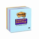 3M/COMMERCIAL TAPE DIV. / MMM6545SST / Super Sticky Notes, 3 x 3, Five Tropical Colors, Five 90-Sheet Pads/pack / Sold as 1 PK