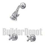 Price Pfister 07-8CBC Savannah 2 Handle Shower Only, Bell Showerhead, Brass Cross Handles, Chrome