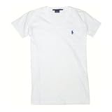 Ralph Lauren Sport Women V-Neck Pony Logo T-Shirt (S, White)