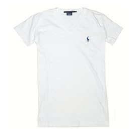 Ralph Lauren Sport Women V-Neck Pony Logo T-Shirt (XS, White)