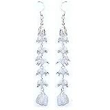 Ear Rings for Women in Sterling Silver & Rainbow Gemstone Indian Style 4.5 inches (erg008)