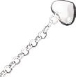 Sterling Silver Puffed Heart Charm Bracelet - 7 Inch