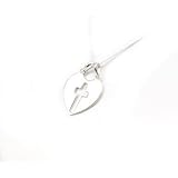 Sterling Silver Cut Out Cross/Heart Pendant on an 18 Chain by The Olivia Collection