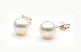 Freshwater Cultured Pearl Earrings 7-7.5mm White Pearls with Silver Mount
