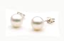 AugustinaJewelry Freshwater Cultured Pearl Earrings 7-7.5mm White Pearls with Silver Mount