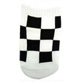 Checker Baby Socks Black and White Racing
