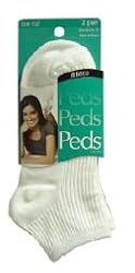 Peds Ladies Lightweights Ribbed Anklet - 2 Pair