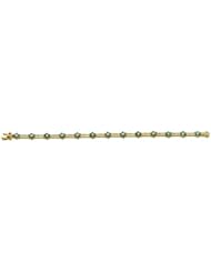 14K Yellow Gold 2.37ct Phenomenal Healing Powers Diamond & Emerald Link Bracelet