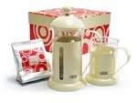 Review Le Cafetiere RB000300 / La Cafetiere Rainbow 3-Cup Coffee Press and Coffee-Cup with Coffee Beans Gift Set, Cream