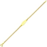 14K Yellow Gold 2.0mm Ultra-Light Baby/Child ID Concave Curb Bracelet (Length: 6