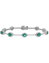 Emerald and Diamond Bracelet in 18kt White Gold