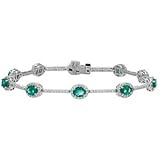 Emerald and Diamond Bracelet in 18kt White Gold