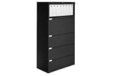 36W 5 Drawer Binder Lateral File - Black