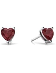 Genuine Ruby 14kt White Gold Stud Earrings