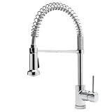Fontaine Residential Spring Kitchen Pull Down Faucet 19 Inch Stainless Steel with Dual Sprayer Function LH88502B2