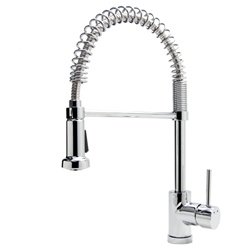 Fontaine Residential Spring Kitchen Pull Down Faucet 19 Inch Stainless Steel with Dual Sprayer Function LH88502B2