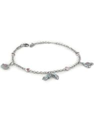 Girls Sterling Silver Bezel set Pink Sapphire Cinderella Bracelet (5 1/2-6 in)
