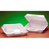 Genpak Medium Hi-Volume 1 Comp. Hinged Container - White 23000W