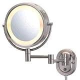Jerdon HL95N 5X Magnification Two Sided Wall Mount Lighted Mirror