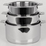 21cKPwqe6 L. SL160  Série de 3 casseroles Cristel LIGNE L amovible inox