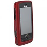 Red Rubberized Protective Shield for LG Rumor Touch