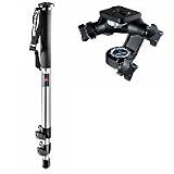 Bogen - Manfrotto Professional 3 Section Chrome Monopod 681 with 3025 3D Junior Head